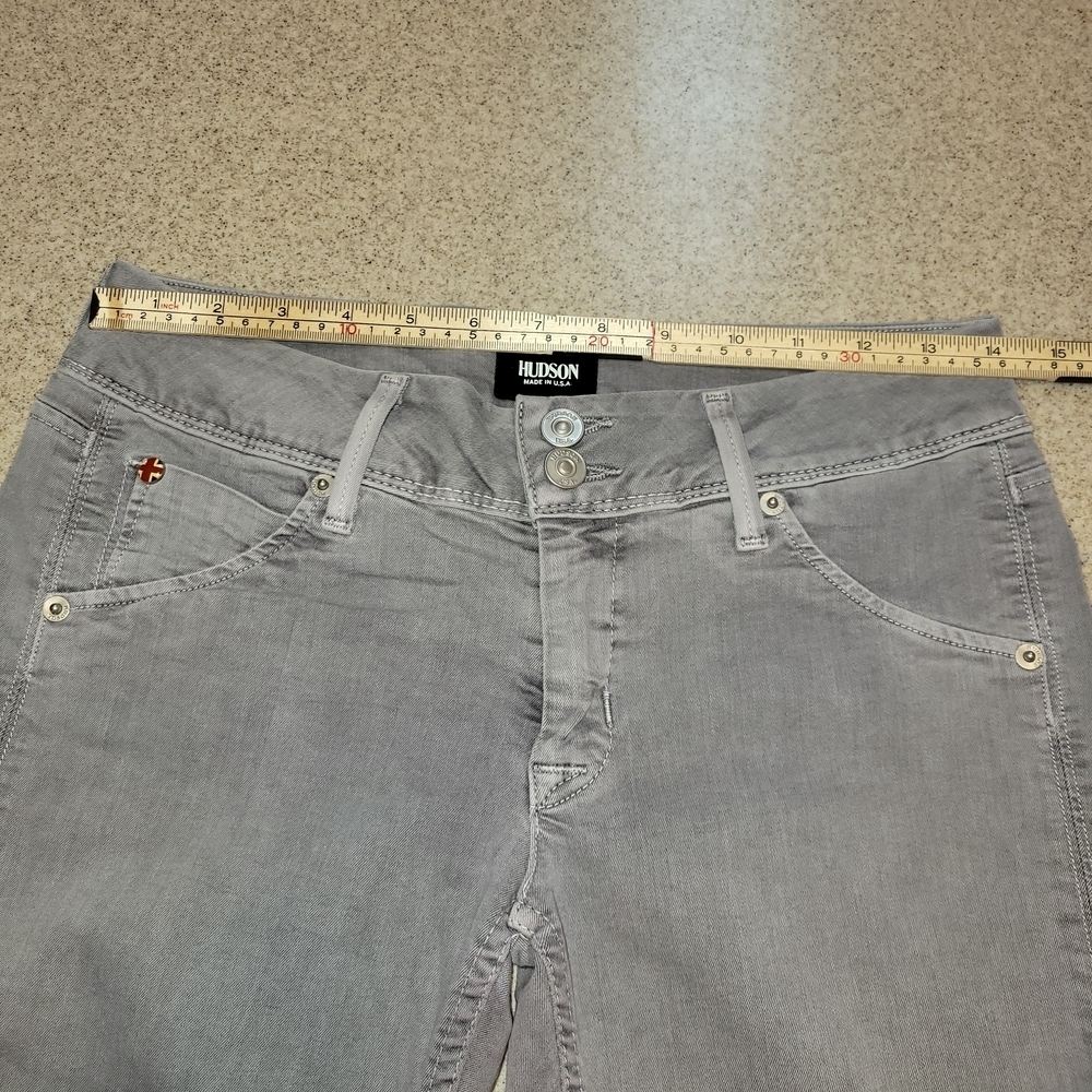 Hudson Crop Collin Light Gray Skinny Jeans Size 27 - Picture 5 of 16